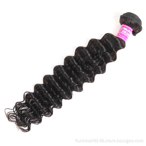 Wholesale Virgin Human Hair Deep Wave Bundles with Closure Unprocessed Remy Raw Brazilian 10A 100% Human Hair No Mix Queena Hair